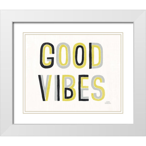 Retro Words I Yellow Black Crop White Modern Wood Framed Art Print with Double Matting by Marshall, Laura