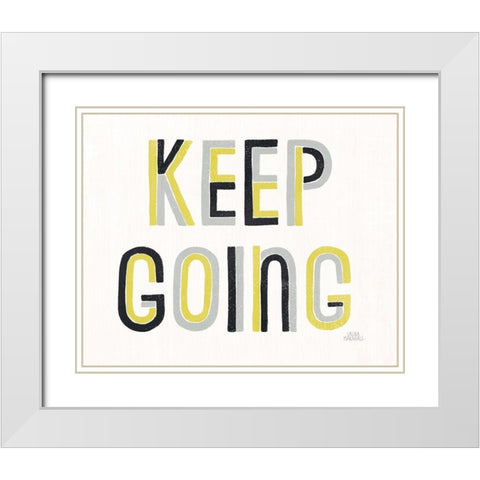Retro Words II Yellow Black White Modern Wood Framed Art Print with Double Matting by Marshall, Laura