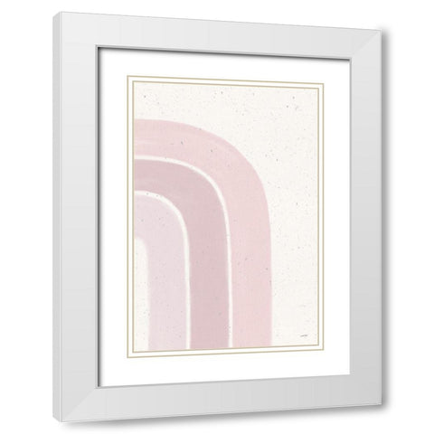Rainbow Blush I White Modern Wood Framed Art Print with Double Matting by York, Leah