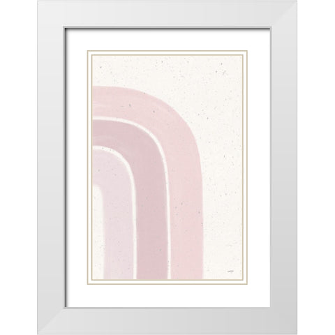 Rainbow Blush I White Modern Wood Framed Art Print with Double Matting by York, Leah
