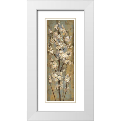 Almond Branch II White Modern Wood Framed Art Print with Double Matting by Vassileva, Silvia