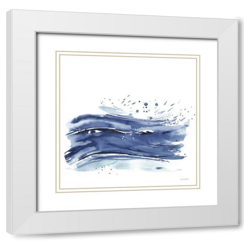Coastal Splash II White Modern Wood Framed Art Print with Double Matting by Charro, Mercedes Lopez