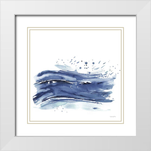 Coastal Splash II White Modern Wood Framed Art Print with Double Matting by Charro, Mercedes Lopez