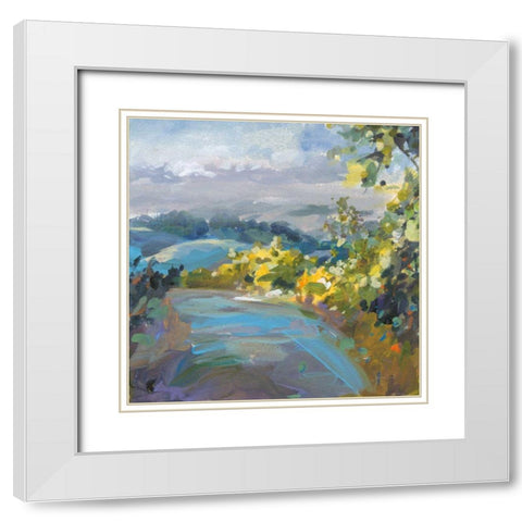 Golden Valley White Modern Wood Framed Art Print with Double Matting by Nai, Danhui