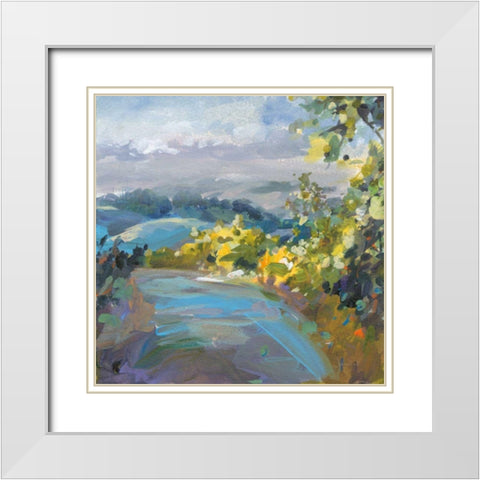 Golden Valley White Modern Wood Framed Art Print with Double Matting by Nai, Danhui