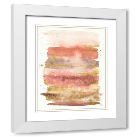 Desert Blooms Abstract II White Modern Wood Framed Art Print with Double Matting by Marshall, Laura