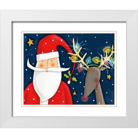 Bright Christmas Santa Blue White Modern Wood Framed Art Print with Double Matting by Tavoletti, Anne