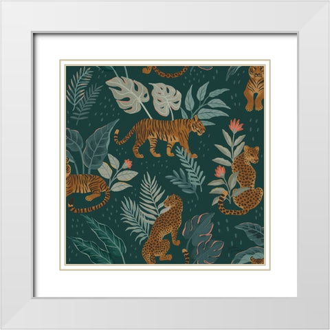 Big Cat Beauty Pattern IC White Modern Wood Framed Art Print with Double Matting by Penner, Janelle