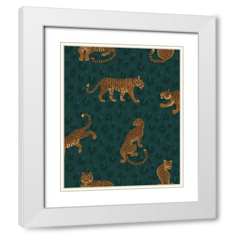 Big Cat Beauty Pattern IIC White Modern Wood Framed Art Print with Double Matting by Penner, Janelle