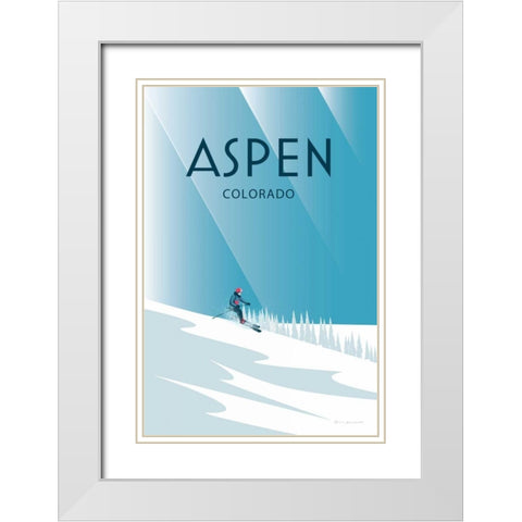 Aspen White Modern Wood Framed Art Print with Double Matting by Escalante, Omar