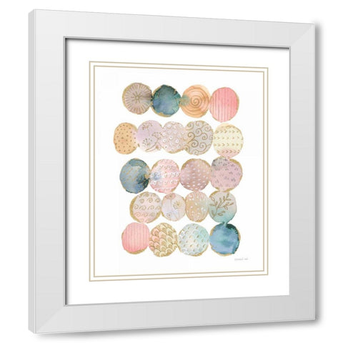 Circle Stories II White Modern Wood Framed Art Print with Double Matting by Nai, Danhui