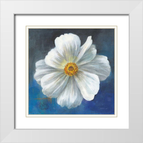 Boldest Bloom I White Modern Wood Framed Art Print with Double Matting by Nai, Danhui