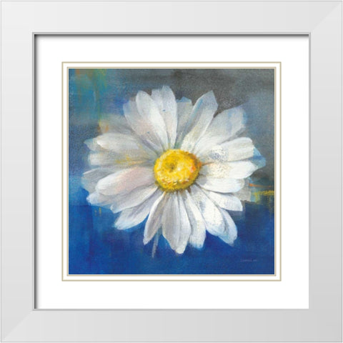 Boldest Bloom II White Modern Wood Framed Art Print with Double Matting by Nai, Danhui