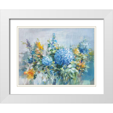 August Garden White Modern Wood Framed Art Print with Double Matting by Nai, Danhui