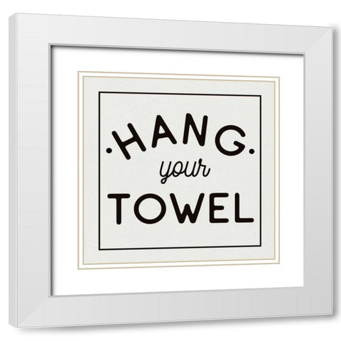 Bathroom Rules II Sq White Modern Wood Framed Art Print with Double Matting by Wild Apple Portfolio