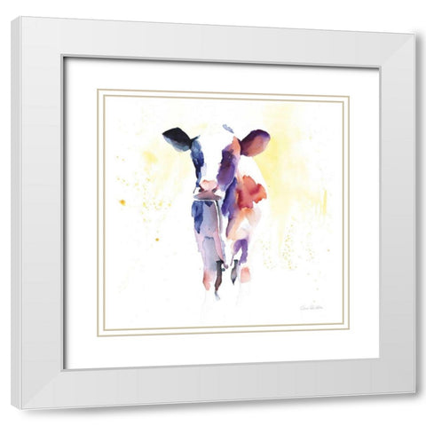 Holstein II White Modern Wood Framed Art Print with Double Matting by Valle, Aimee Del