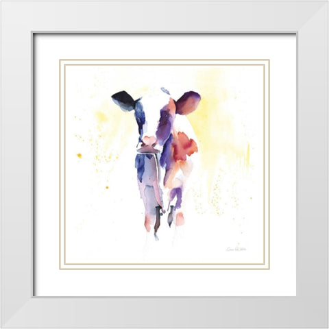 Holstein II White Modern Wood Framed Art Print with Double Matting by Valle, Aimee Del