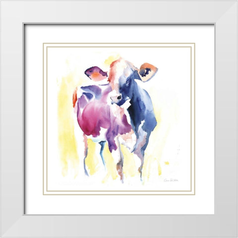 Holstein III White Modern Wood Framed Art Print with Double Matting by Valle, Aimee Del