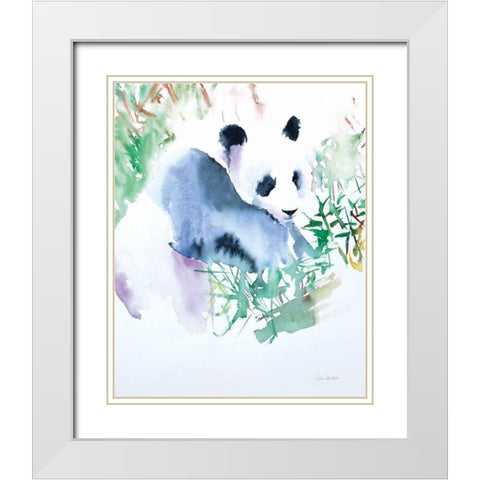Panda White Modern Wood Framed Art Print with Double Matting by Valle, Aimee Del