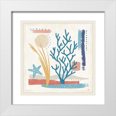 Coastal View IV White Modern Wood Framed Art Print with Double Matting by Charron, Veronique