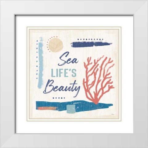 Coastal View VII White Modern Wood Framed Art Print with Double Matting by Charron, Veronique