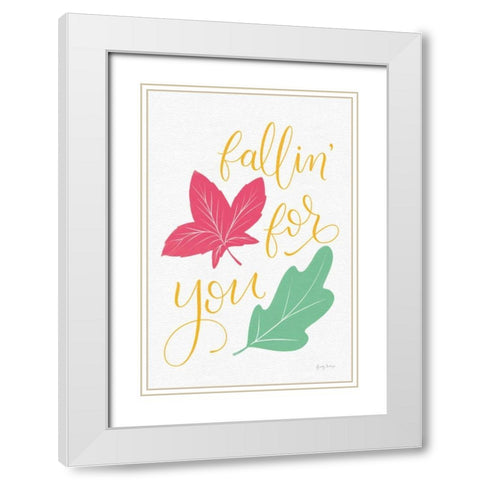 Fallin For You Bright White Modern Wood Framed Art Print with Double Matting by Thorns, Becky