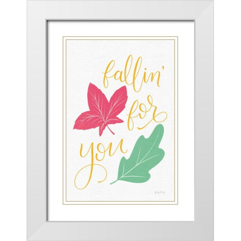 Fallin For You Bright White Modern Wood Framed Art Print with Double Matting by Thorns, Becky
