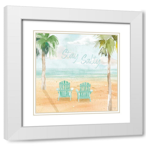 Surfs Up IV White Modern Wood Framed Art Print with Double Matting by June, Dina