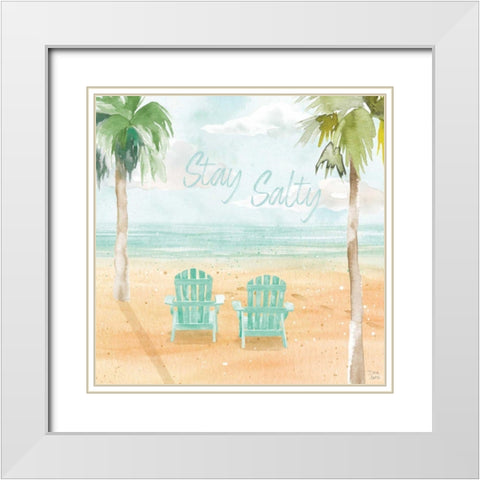 Surfs Up IV White Modern Wood Framed Art Print with Double Matting by June, Dina