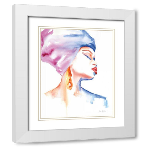 Woman in Purple White Modern Wood Framed Art Print with Double Matting by Valle, Aimee Del