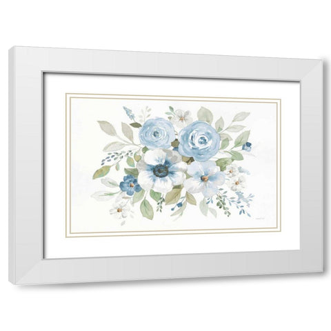 Essence of Spring I Blue White Modern Wood Framed Art Print with Double Matting by Nai, Danhui