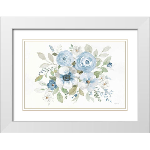 Essence of Spring I Blue White Modern Wood Framed Art Print with Double Matting by Nai, Danhui