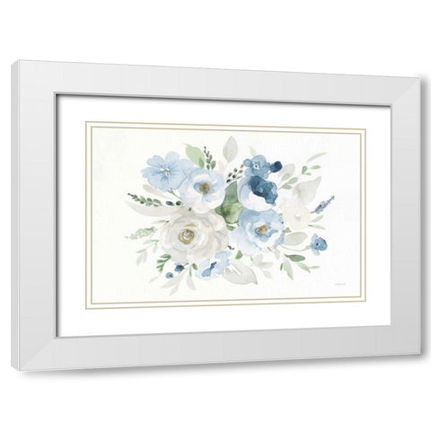 Essence of Spring II Blue White Modern Wood Framed Art Print with Double Matting by Nai, Danhui