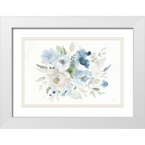 Essence of Spring II Blue White Modern Wood Framed Art Print with Double Matting by Nai, Danhui