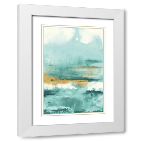 Blue Saffron I White Modern Wood Framed Art Print with Double Matting by Nai, Danhui