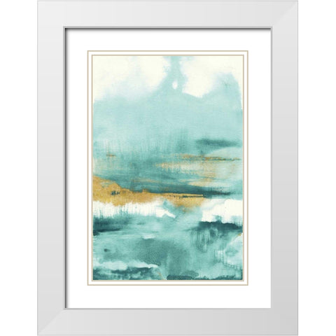 Blue Saffron I White Modern Wood Framed Art Print with Double Matting by Nai, Danhui