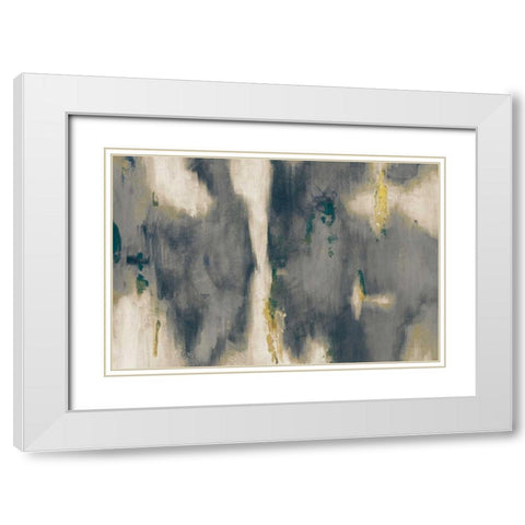 Blue Texture I Crop White Modern Wood Framed Art Print with Double Matting by Nai, Danhui