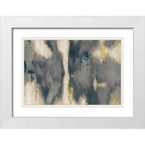Blue Texture I Crop White Modern Wood Framed Art Print with Double Matting by Nai, Danhui