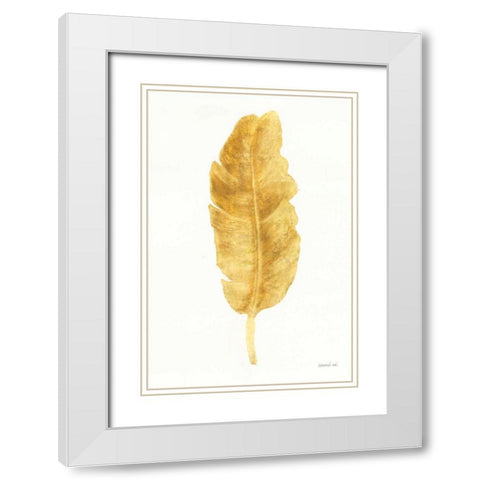 Palms of the Tropics III Gold White Modern Wood Framed Art Print with Double Matting by Nai, Danhui