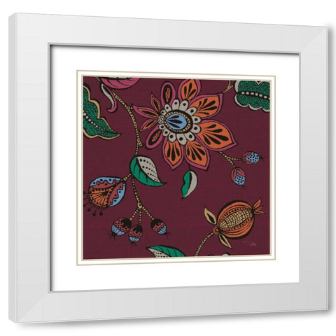 Garden Drawings II Wine White Modern Wood Framed Art Print with Double Matting by Pela