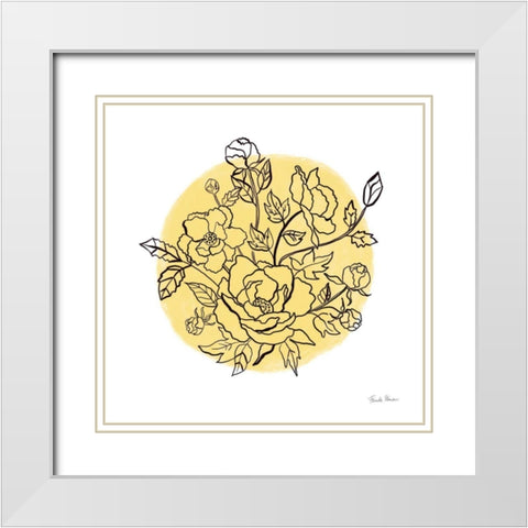 Black and White Botanical IV Sunshine White Modern Wood Framed Art Print with Double Matting by Zaman, Farida