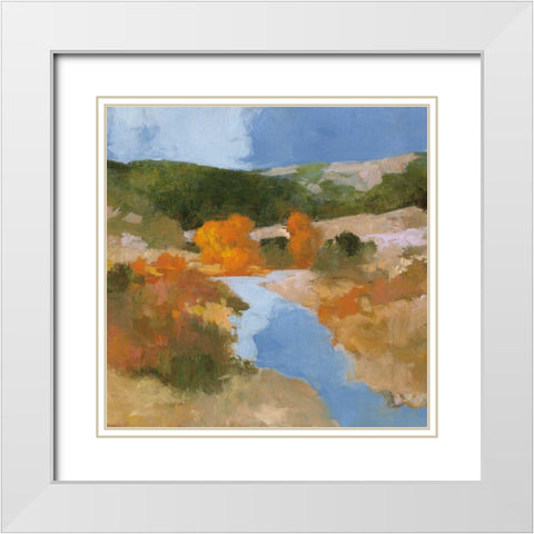 Autumn in the West Sq White Modern Wood Framed Art Print with Double Matting by Purinton, Julia