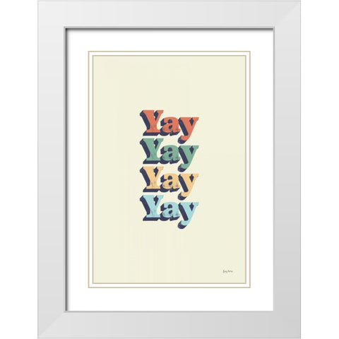 Yay White Modern Wood Framed Art Print with Double Matting by Thorns, Becky