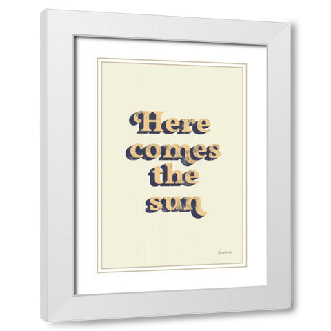 Here Comes the Sun White Modern Wood Framed Art Print with Double Matting by Thorns, Becky