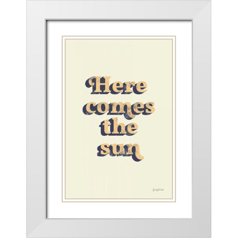 Here Comes the Sun White Modern Wood Framed Art Print with Double Matting by Thorns, Becky