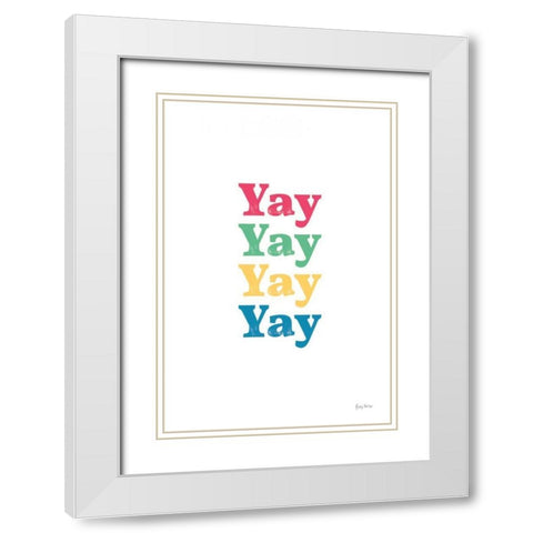 Rainbow Yay White Modern Wood Framed Art Print with Double Matting by Thorns, Becky