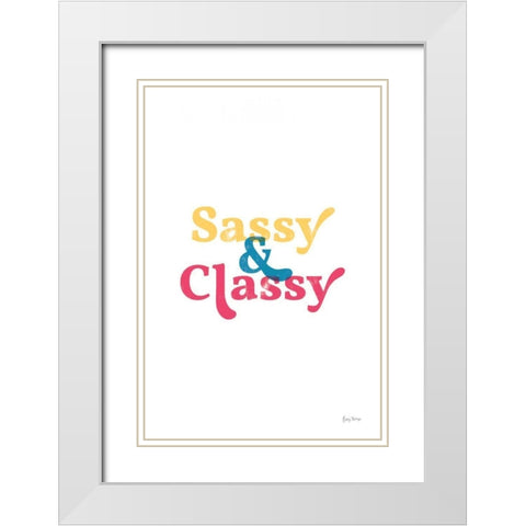 Rainbow Sassy and Classy White Modern Wood Framed Art Print with Double Matting by Thorns, Becky