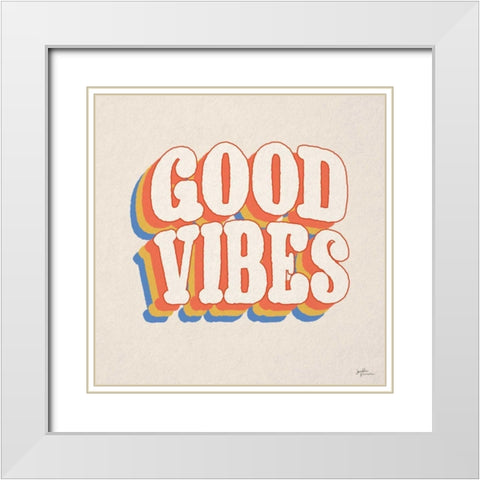 Good Vibes I White Modern Wood Framed Art Print with Double Matting by Penner, Janelle