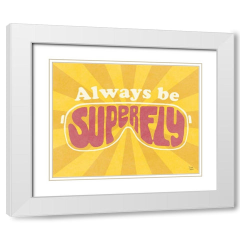 Super Fly I White Modern Wood Framed Art Print with Double Matting by June, Dina
