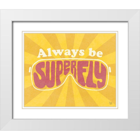 Super Fly I White Modern Wood Framed Art Print with Double Matting by June, Dina